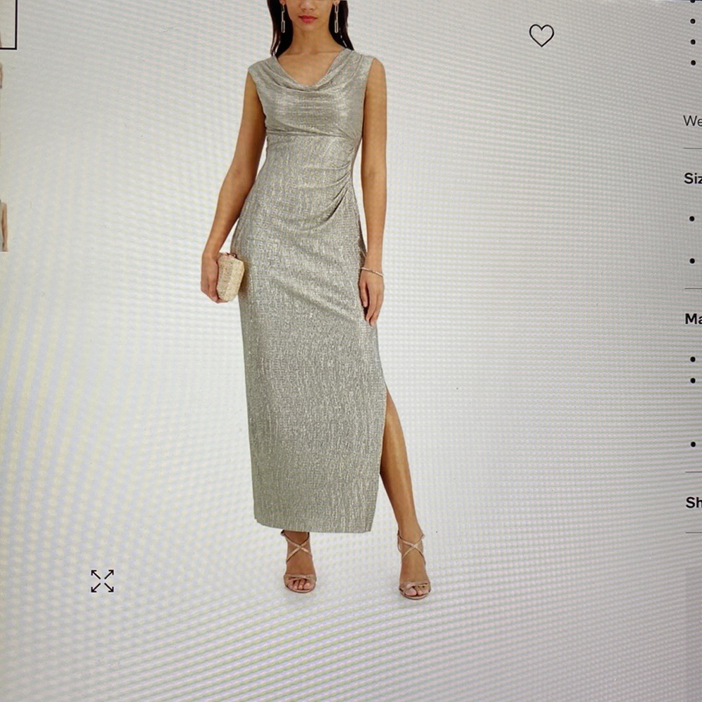 Connected Textured Metallic gown Sz 16 New with tags